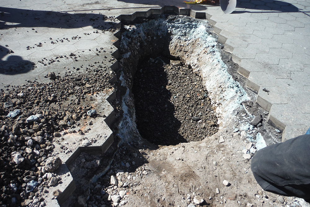 Test Pit Before Installation of the Coast Guard Memorial