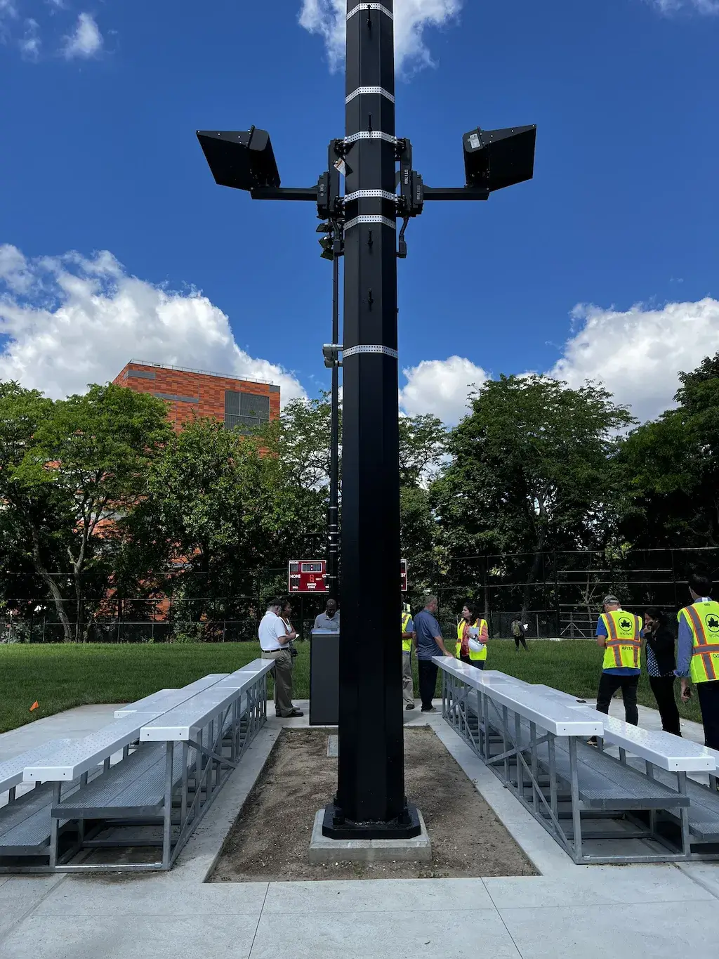 Foundations for Franz Sigel Park's Sports lighting