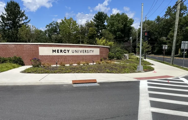 The renovated main entrance of Mercy University