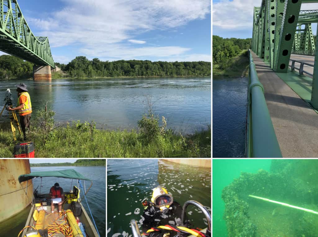 Bridge Inspection Firm, McLaren Engineering Group providing Above and Below Inspections and Surveys at Barnhart Island Bridge