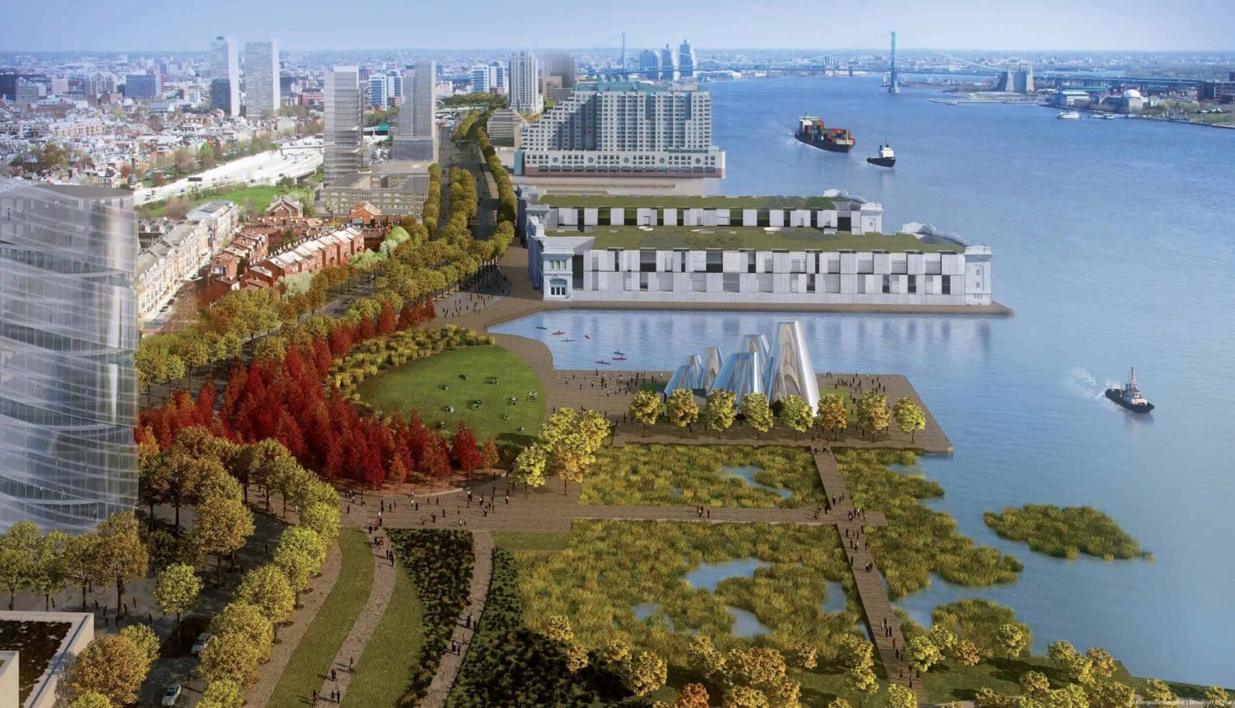 Philadelphia South Wetlands Park Rendering with Breakwaters