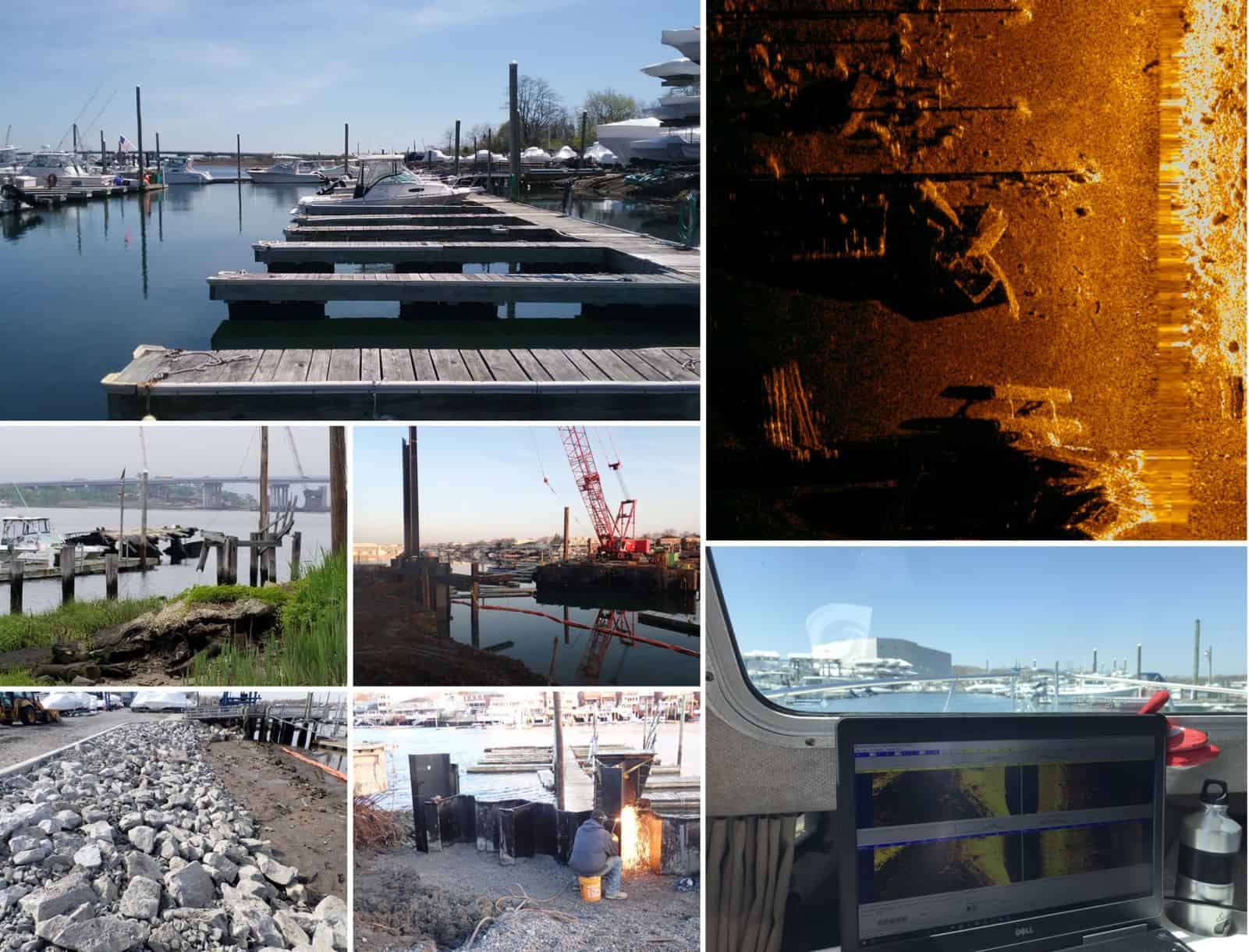 Collage of Brooklyn's Mill Basin Marina Rehabilitation