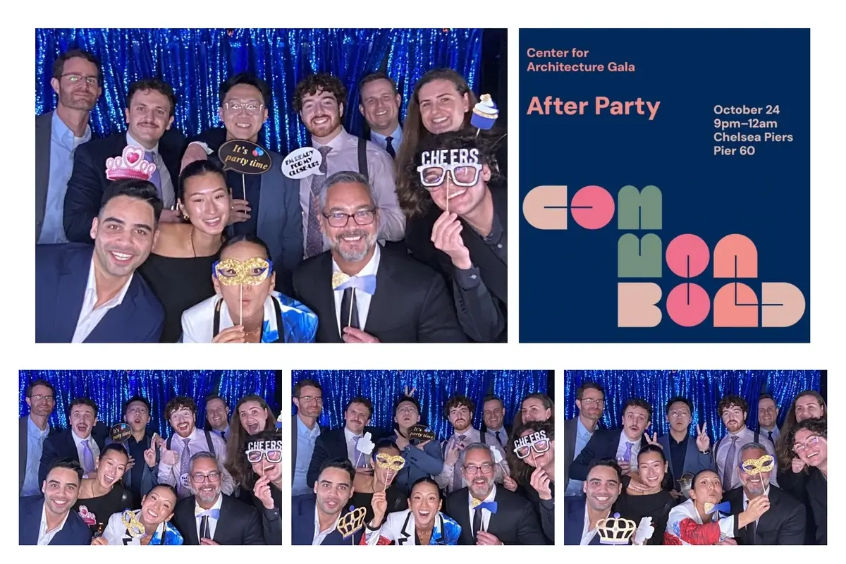 McLaren’s NYC team members enjoying the photobooth at the Center for Architecture Gala After Party at Chelsea Piers