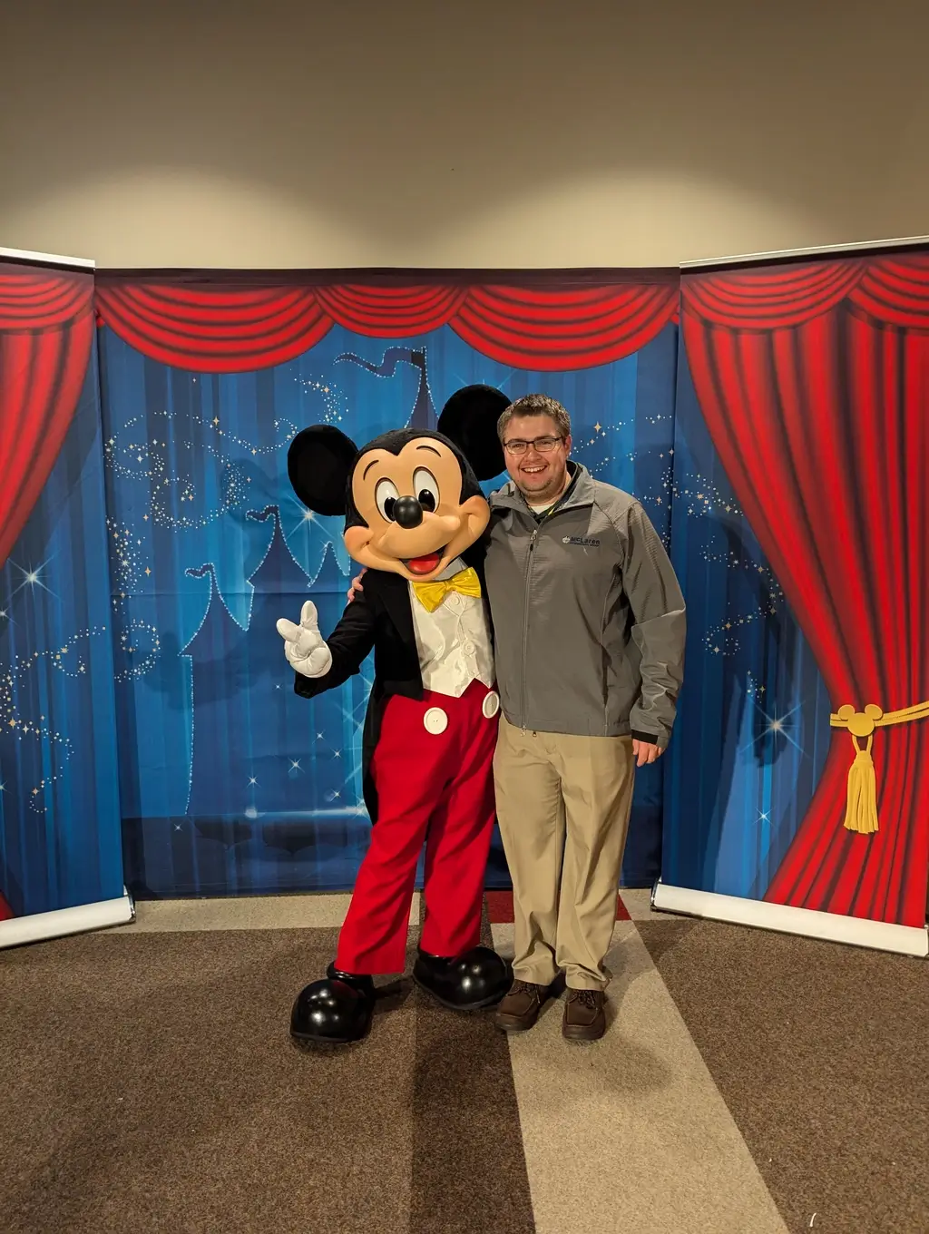 McLaren Engineer, Mike Troise and Mickey Mouse at the ASTM F24 Conference