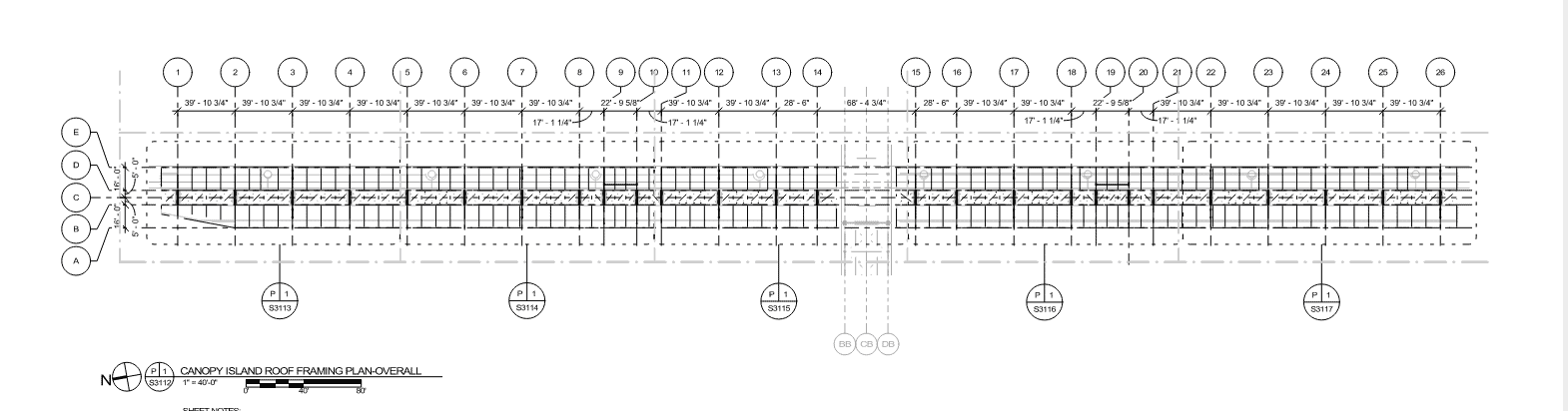 Newark Airport Pedestrian Canopy Drawing