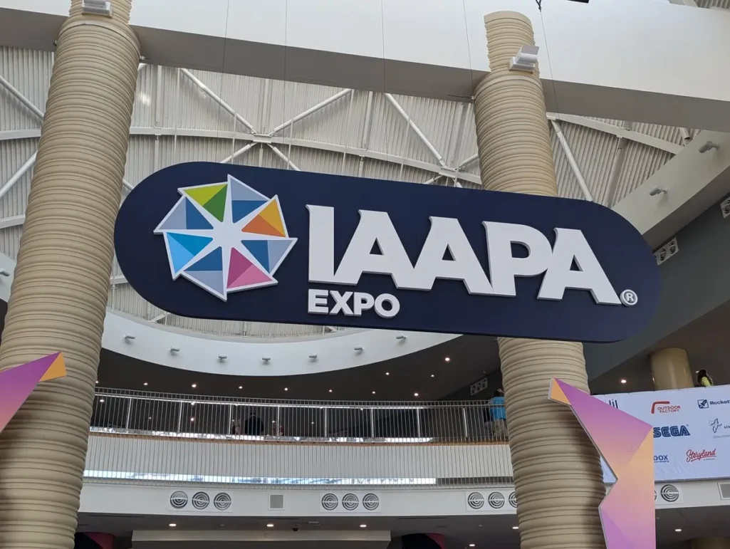 The IAAPA (International Association of Amusement Parks and Attractions) 2024 Expo entrance sign